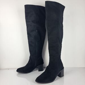 Seychelles Paradise City Leather Over the Knee Boots Black Size 6